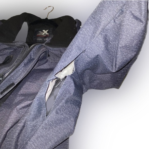 ZEROXPOSUR Mens Large Winter Hooded Grey Black Heavyweight Coat RN #117732 - Picture 7 of 7